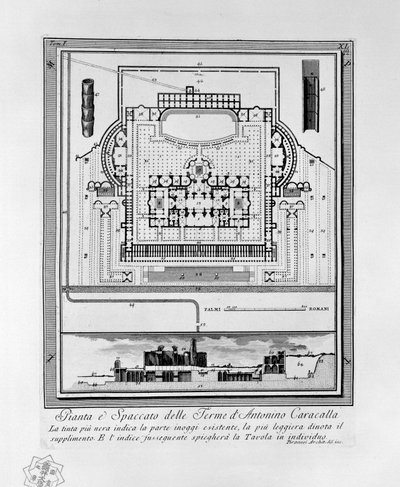 Plan of the Baths of Caracalla (Rome) by Giovanni Battista Piranesi